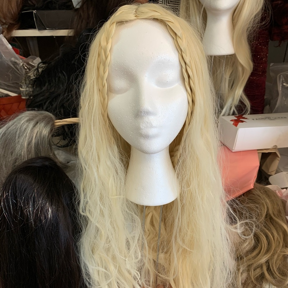 Beautiful blonde wig with braids